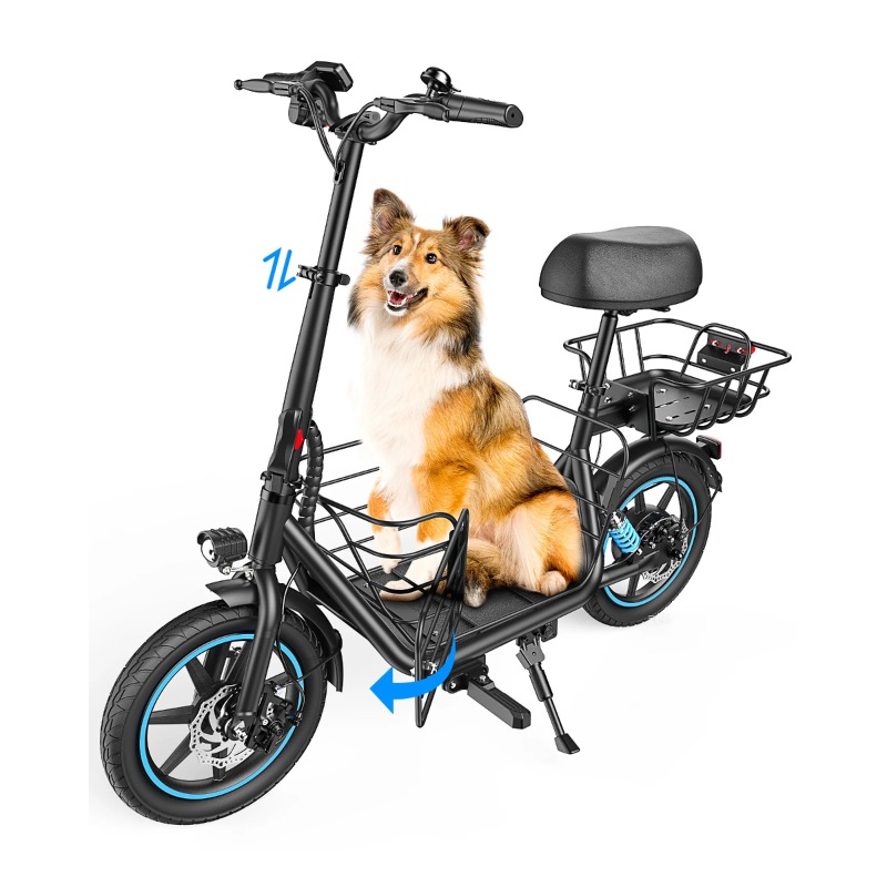 Gyroor Electric Scooter with Large Middle Basket for Pets + Cargo