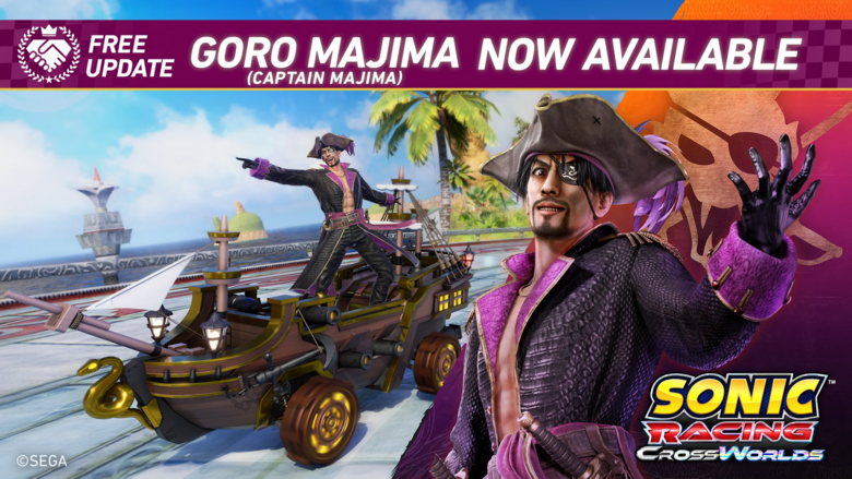 Sonic Racing: CrossWorlds "Goro Majima" update now available