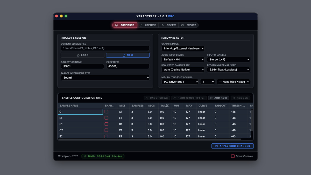 Xtractpler sample library creation software updated to v3.6
