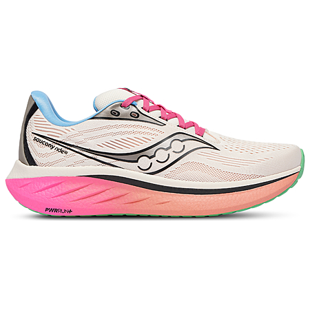 Saucony Men's Ride 18 Running Shoes (Salmon/Red/White)