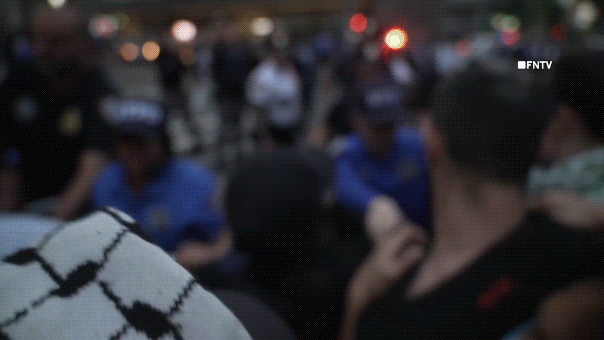 Anti-Israel agitators clash with NYPD officers near synagogue