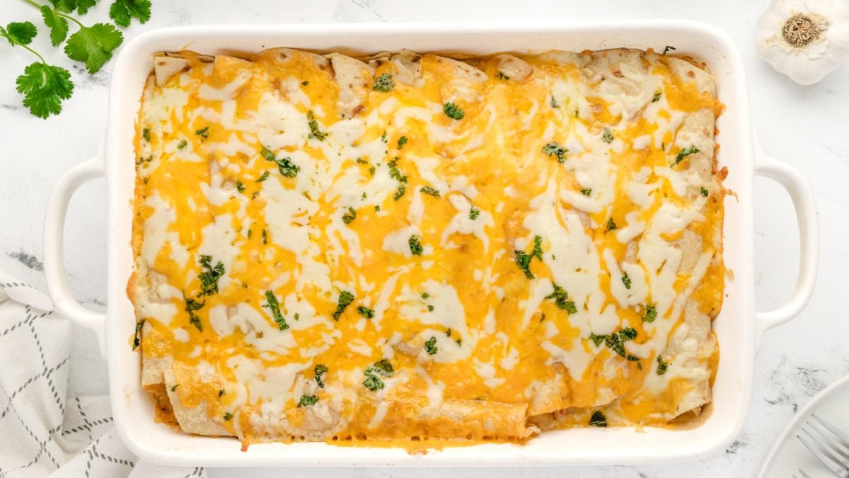 Cheesy Chicken Enchiladas (Best Weeknight Dinner)